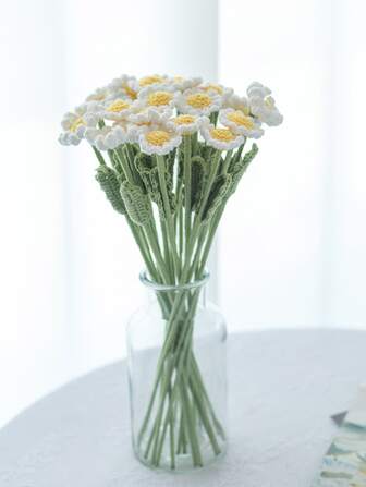 1入組滌綸人造花滌綸針織假花用於家居裝飾