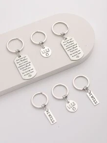 6 cái Men Letter Đồ họa trang trí hình học Móc khóa thời trang để trang trí chìa khóa - Nhiều màu - Xem 1