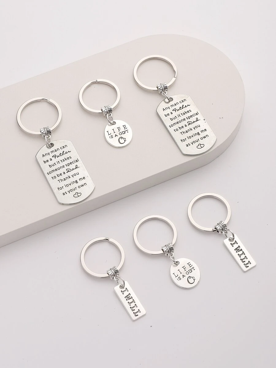 6 cái Men Letter Đồ họa trang trí hình học Móc khóa thời trang để trang trí chìa khóa - Nhiều màu - Xem 1