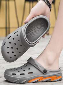 Dép nam 2025 Thời trang mới Dép xỏ ngón chất liệu EVA nhẹ mùa hè cho nam, Thích hợp cho trong nhà/ngoài trời, lái xe, bãi biển, tắm vòi sen, Thiết kế rỗng thoáng khí - Xám - Xem 5