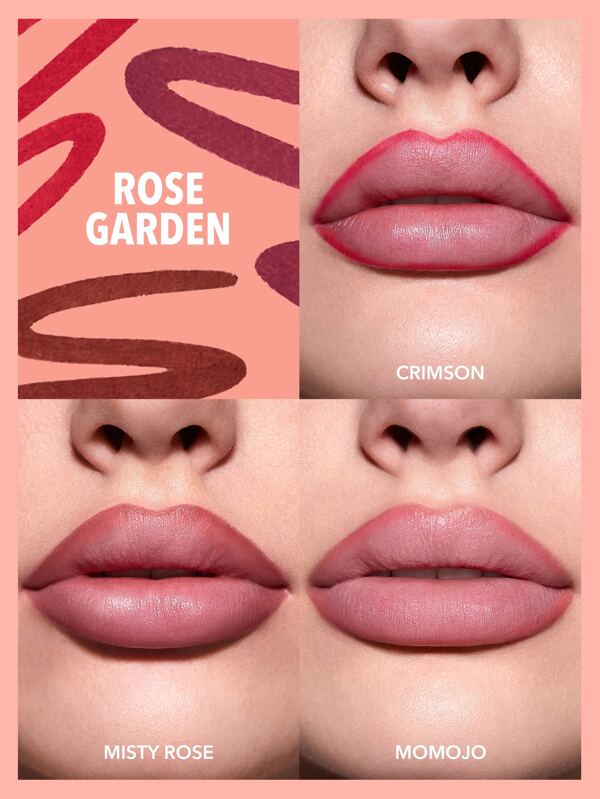 SHEGLAM So Lippy Lip Liner SetRose Garden 3 Pcs/Set Soft Matte Red Lip