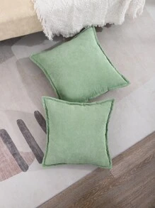 1 Đồng Màu Đệm Không Chất Độn, Tối Giản Vải Dệt Trang Trí Ném Gối Cho Gia Đình - màu xanh lá - Xem 6