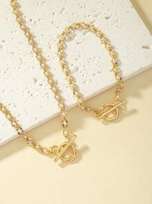 2 cái/bộ Thanh lịch Đồ trang trí Ngọc Trai giả OT Buckle Bộ trang sức Đối với phụ nữ Để Trang Trí Hàng Ngày - Vàng - Xem 3