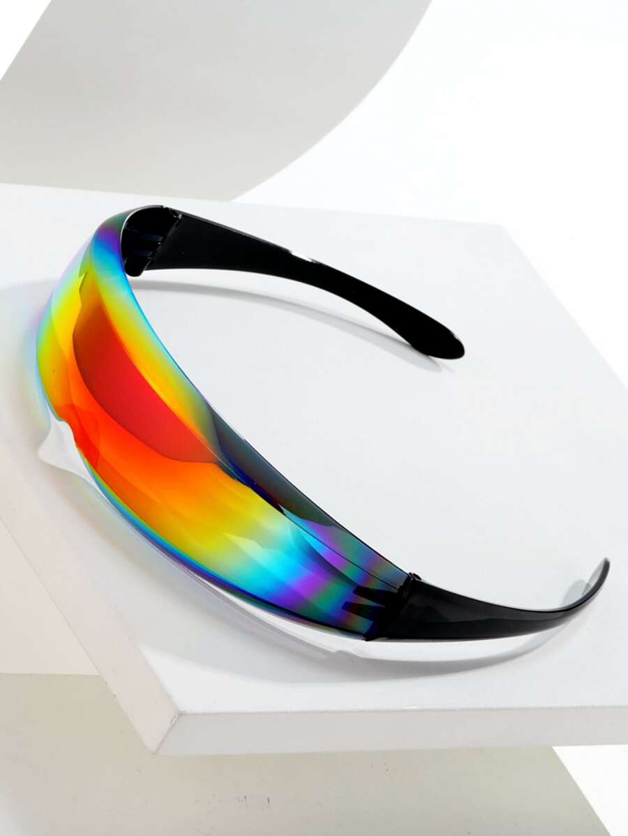 男士著色鏡片圍裹式太陽眼鏡 - 彩色 - 查看 1