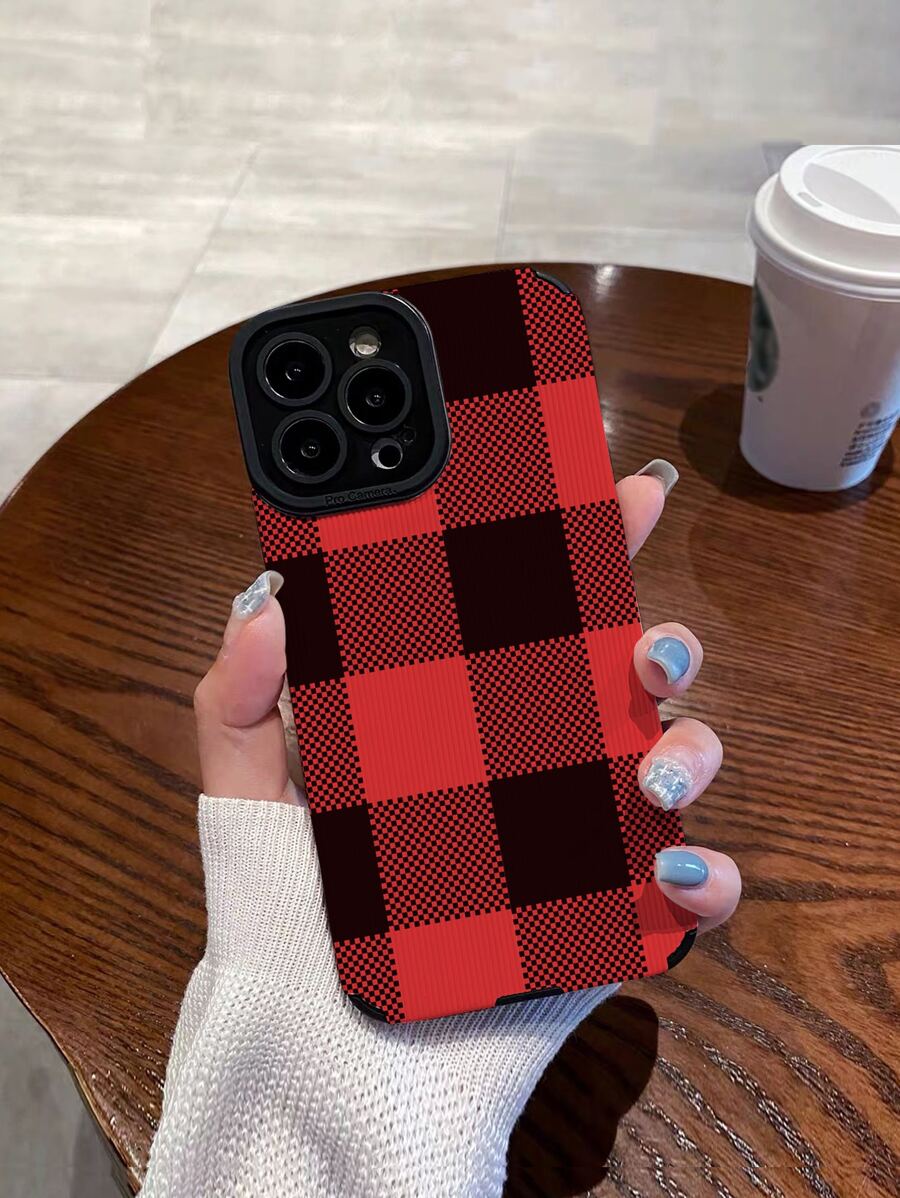 Funda para móvil con estampado de cuadros - Multicolor - Ver 1