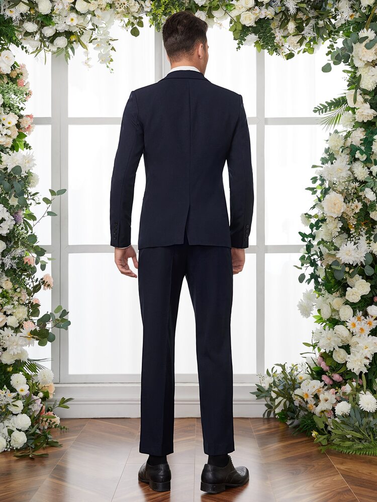 Men 1pc Single Breasted Blazer & 1pc Pants