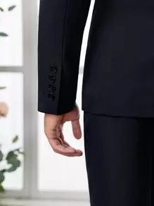 Manfinity VCAY Men 1pc Single Breasted Blazer & 1pc Trousers - Navy Blue - View 3