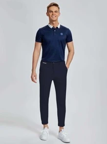 Calvornis Men Slant Pocket Suit Trousers - Navy Blue - View 3