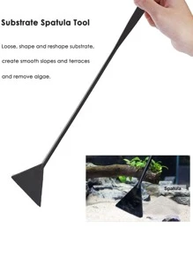 4pcs Aquarium Landscape Tools Set, Including Long Tweezers, Curved Tweezers, Straight Scissors, Sand Shovel - Black - View 6