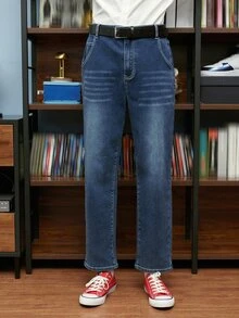 DAZY Men Slant Pocket Straight Leg Jeans - Dark Wash - View 6