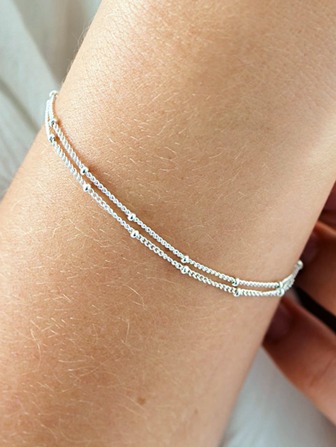 2入組/套珠子裝飾極簡手環