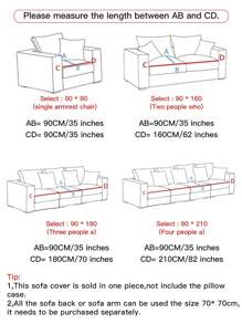 1 Hình Học Thêu Sofa Khăn Hiện Đại Polyester Mềm Mại Co Giãn Bọc Sofa Cho Gia Đình, Tất Cả Các Mùa - Màu be - Xem 3