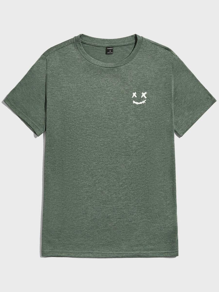 GENTILAND Men Cartoon Graphic Tee - Dark Green - View 1