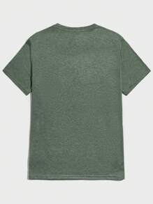 GENTILAND Men Cartoon Graphic Tee - Dark Green - View 2