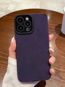 1pc Solid Color TPU Leather Phone Case Compatible With Apple 11, 12, 13, 14, 12 Pro Max, 13 Pro Max, 15, 15 Pro, 15 Plus, 15 Pro Max, 16, 16 Pro, 16 Plus, 16 Pro Max And Galaxy A12, A21S, A32, A50, A51, A52, A71, A73, S20 FE, S21, S22, A04, A13, A14, A24, A33, A34, A54