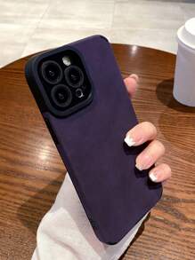1pc Solid Color TPU Leather Phone Case Compatible With Apple 11, 12, 13, 14, 12 Pro Max, 13 Pro Max, 15, 15 Pro, 15 Plus, 15 Pro Max, 16, 16 Pro, 16 Plus, 16 Pro Max And Galaxy A12, A21S, A32, A50, A51, A52, A71, A73, S20 FE, S21, S22, A04, A13, A14, A24, A33, A34, A54