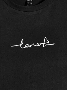 GENTILAND Men Letter Graphic Tank Top - Black - View 3