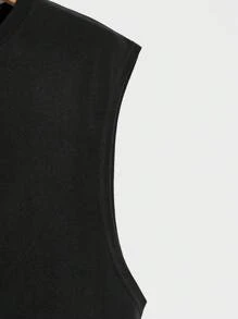 GENTILAND Men Letter Graphic Tank Top - Black - View 4