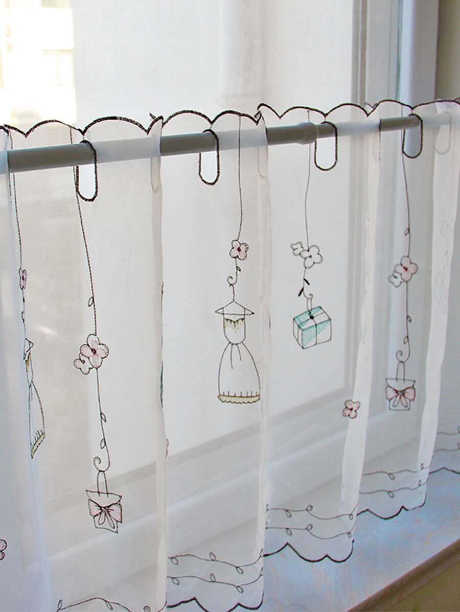 1pc Cartoon Graphic Window Valance, Modern Polyester Curtain Valance For Home - Multicolor - View 1