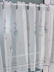 1pc Cartoon Graphic Window Valance, Modern Polyester Curtain Valance For Home - Multicolor - View 3