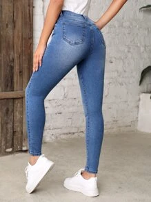 EMERY ROSE Schmale Jeans mit hoher Taille
