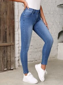 EMERY ROSE Schmale Jeans mit hoher Taille