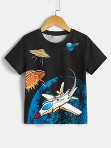 Toddler Boys Cartoon Graphic Tee - Black - View 1