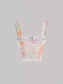 SHEIN MOD Tie Dye Ruched Cami Top - Multicolor - View 2