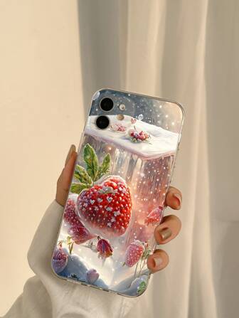 Summer Strawberry Pattern Phone Case Compatible With IPhone15/15Plus/15Pro/15Promax