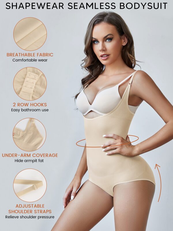 Open Bust Tummy Control ButtLift Sculpting Shapewear Bodysuit SHEIN USA