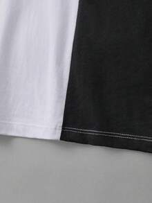 RueChic Boys Letter Graphic Colourblock Tee - Black and White - View 3