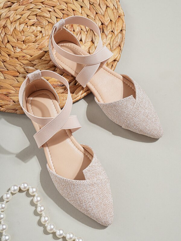 Mary Jane Rubber Band Ballet Flats For Women
