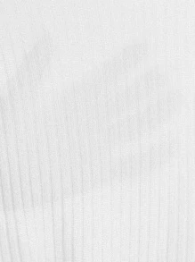 SHEIN EZwear Plus Rib-knit Solid Bodysuit - White - View 6