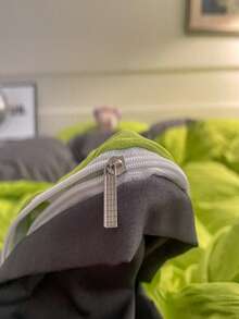 4pcs/set Solid Color Duvet Cover Set Without Filler, Minimalist Green Bedding Set For Home - Green - View 3