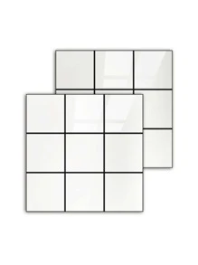 2入組/套PVC廚房貼紙,現代格紋圖案防水廚房牆面翻新貼紙