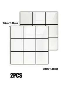 2入組/套PVC廚房貼紙,現代格紋圖案防水廚房牆面翻新貼紙