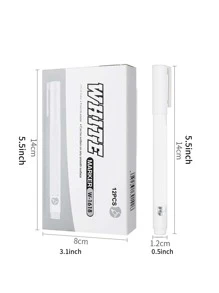 1pc Solid White Marker Pen, Simple Multi-purpose Permanent Marker For Office, School, Drawing, Writing - White - View 3