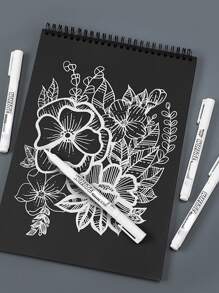 1pc Solid White Marker Pen, Simple Multi-purpose Permanent Marker For Office, School, Drawing, Writing - White - View 6