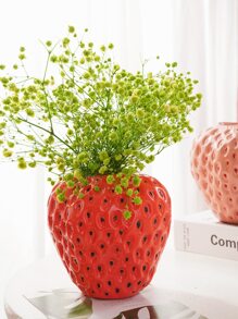 1pc Strawberry Design Flower Vase, Modern ABS Vase For Flower For Home,Home Decor,Flower Vase,Centerpiece,Table Decor Gifts Birthday Graduation - Red - View 1
