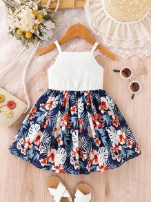 Baby Tropical Print Cami Dress - Multicolor - View 2