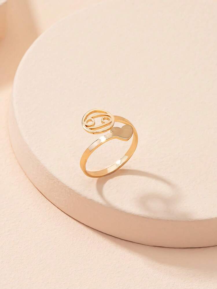 1pc Letter Detail Decor Ring