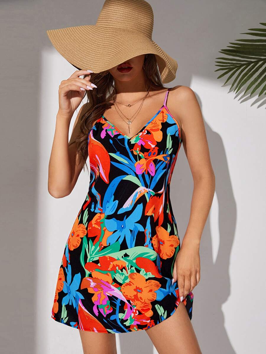 SHEIN Tall Floral Print Cami Dress - Multicolor - View 1