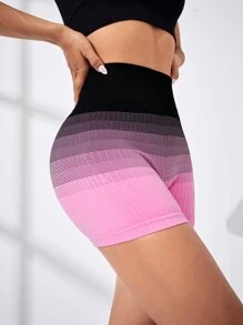 Yoga Futuristic Quần Shorts Thể thao Nữ Sọc - Hồng - Xem 4