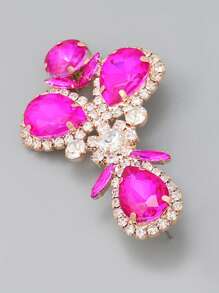 1 par de pendientes de tuerca de decoración de diamantes de imitación de aleación de zinc glamorosos para mujer para decoración diaria - Multicolor - Ver 4