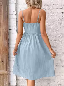Breezaya Casual Eenkleurig Jurk Zak Voorpand met Knoopjes