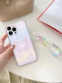 Butterfly Pattern Phone Case With Random Lanyard - Multicolor - View 2