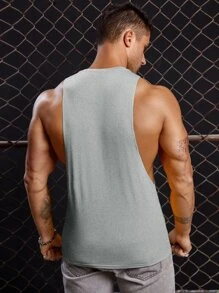 GENTILAND Men Solid Tank Top - Light Grey - View 2