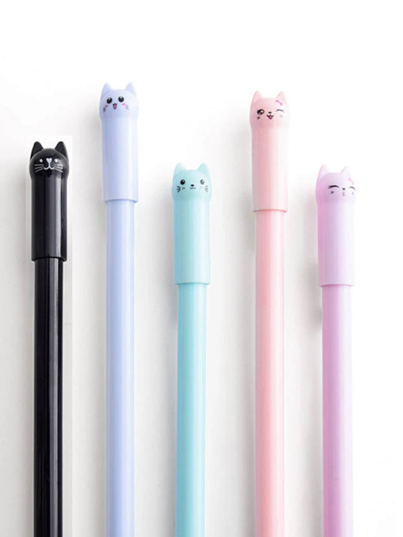 5入組卡通貓中性筆 - 彩色 - 查看 1