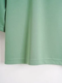 INAWLY 心形印花短款 T 恤 图案 T 恤 女式上衣 - 薄荷綠 - 查看 5