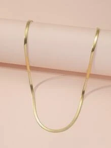 Aboocag 1pc Fashion Stainless Steel Lobster Clasp Detail Necklace For Women For Daily Decoration - Yellow Gold - View 3